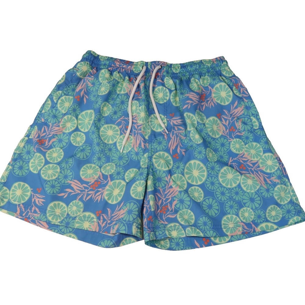 Southern Proper Mens Medium Lined Swim Trunks Drawstring Elastic Waist Blue